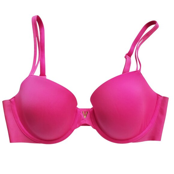 2 Victoria Secret Underwire Smooth Back T-shirt Bras 1 Pink and 1 Red Size 34D - Picture 2 of 14